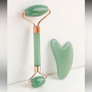 Green Jade Facial Roller and Gua Sha Set